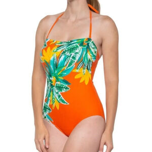 Seekers Essential Women's tropica orange Bandeau orange One-piece Swimsu…